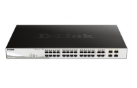 D-Link DGS-1210-28MP/F3A  Настраиваемый L2 коммутатор с 24 портами 10/100/1000Base-T и 4 комбо-портами 100/1000Base-T/SFP (24 порта PoE 802.3af/at, PoE-бюджет 193 Вт)
