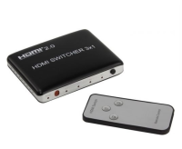 ORIENT HS0301H-2.0, HDMI 4K Switch 3-1, HDMI 2.0/3D, HDR, UHDTV 4K/ 60Hz (3840x2160)/HDTV1080p, HDCP2.2, встроенный ИК приемник, пульт ДУ, внешний БП 5В/1А