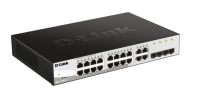 D-Link DGS-1210-20/F2A Настраиваемый коммутатор WebSmart с 16 портами 10/100/1000Base-T и 4 комбо-портами 100/1000Base-T/SFP