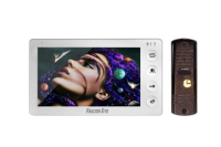 Falcon Eye KIT- Cosmo Комплект. Видеодомофон: дисплей 7" TFT; сенсорные кнопки; подключение до 2-х вызывных панелей; OSD меню; питание AC 220В (встроенный БП)