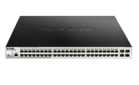 D-Link DGS-1210-52MPP/ME/B3A PROJ Управляемый коммутатор 2 уровня с 48 портами 10/100/1000Base-T и 4 портами 1000Base-X SFP (48 портов с поддержкой PoE 802.3af/802.3at (30 Вт), PoE-бюджет 740 Вт)