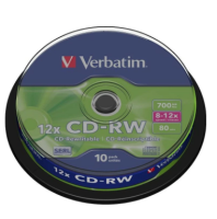Verbatim  Диск CD-RW  700Mb 10x Cake Box DataLife+ (10 шт) (43480)