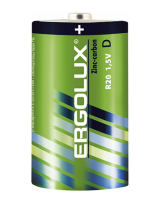 Ergolux R20  SR2 (R20SR2, батарейка,1.5В)  (2 шт. в уп-ке)