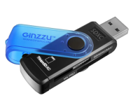 USB 2.0 Card reader SDXC/SD/SDHC/MMC/MS/microSD/M2 [GR-412B] Black