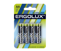 Ergolux  LR6 Alkaline BL-4 (LR6 BL-4, батарейка,1.5В) (4 шт. в уп-ке)
