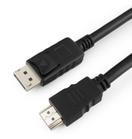Cablexpert Кабель DisplayPort-HDMI, 5м, 20M/19M, черный, экран, пакет (CC-DP-HDMI-5M)