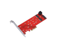 ORIENT C298E, Переходник PCI-E 4x-NGFF (M.2) M-key PCI-E SSD + 2xSATA-2xNGFF (M.2) B-key SSD, тип 2230/2242/2260/2280, SATA кабель - 2шт. в комплекте (30898)
