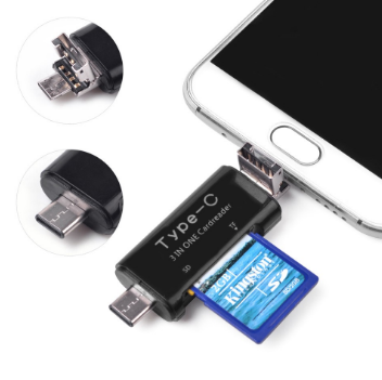 USB 3.0 Card Reader/W SDXC/SD3.0/SDHC/microSD/T-Flash (CR-333), поддержка OTG,  microUSB, черный фото в интернет-магазине Business Service Group
