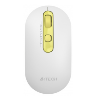 A-4Tech Мышь Fstyler FG20S Daisy белый/желтый оптическая (2000dpi) silent беспроводная USB (4but) [1599014]