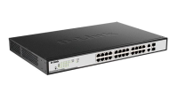 D-Link DGS-1100-26MP/C1A Настраиваемый коммутатор EasySmart с 24 портами 10/100/1000Base-T и 2 комбо-портами 100/1000Base-T/SFP (24 порта с поддержкой PoE 802.3af/802.3at (30 Вт), PoE-бюджет 370 Вт)