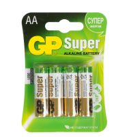 Батарея GP Super Alkaline 15A LR6 AA (4шт) блистер (GP 15A-2CR4)