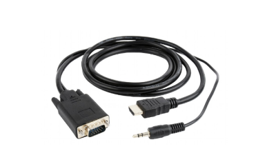Cablexpert Кабель HDMI-VGA 19M/15M + 3.5Jack, 3м, черный, позол.разъемы, пакет (A-HDMI-VGA-03-10) фото в интернет-магазине Business Service Group