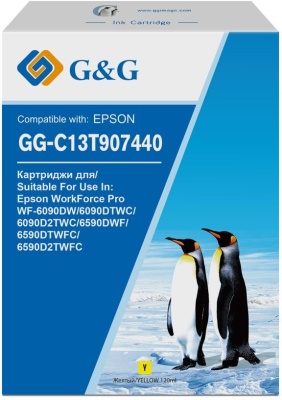 Картридж струйный G&G GG-C13T907440 желтый (120мл) для Epson WorkForce Pro WF-6090DW/6090DTWC/6090D2TWC/6590DWF фото в интернет-магазине Business Service Group