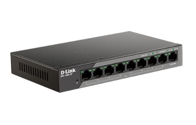 D-Link DSS-100E-9P/B1A Неуправляемый коммутатор с 8 портами 10/100Base-TX и 1 портом 10/100/1000Base-T (8 портов PoE 802.3af/at, PoE-бюджет 92 Вт, дальность до 250 м) фото в интернет-магазине Business Service Group