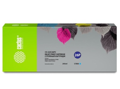 Картридж струйный Cactus CS-SJIC26PC голубой (295мл) для Epson ColorWorks TM-C7500 фото в интернет-магазине Business Service Group