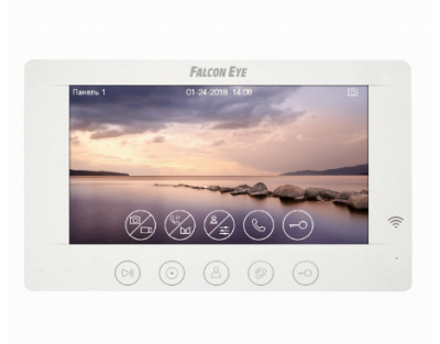 Falcon Eye Cosmo HD 00-00182798 Wi-Fi Видеодомофон: дисплей 7" TFT; механические кнопки; подключение до 2-х вызывных панелей; OSD меню; интерком до 4 мониторов; питание AC 220В (встроенный БП) фото в интернет-магазине Business Service Group