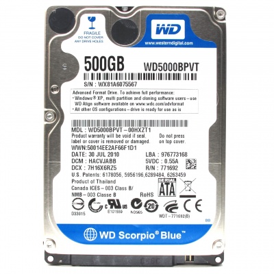 500 ГБ Жесткий диск WD Scorpio Blue [WD5000BPVT] фото в интернет-магазине Business Service Group