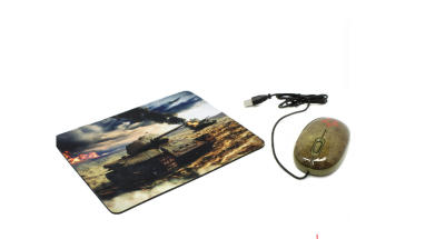 CBR Tank Battle USB, Мышь сувенирная+ коврик 1200 dpi, рисунок фото в интернет-магазине Business Service Group