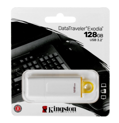 Kingston USB Drive 128Gb DataTraveler Exodia, USB 3.2 gen.1, белый (KC-U2G128-5R) фото в интернет-магазине Business Service Group