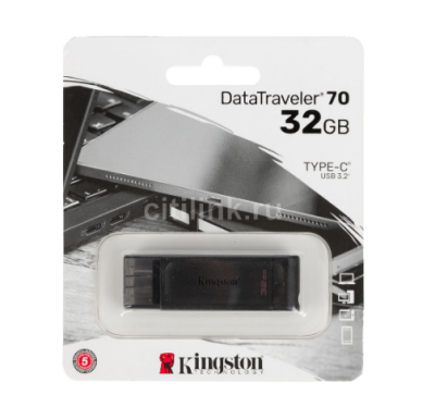 Kingston USB Drive 32GB DataTraveler 70, USB-C, DT70/32GB фото в интернет-магазине Business Service Group