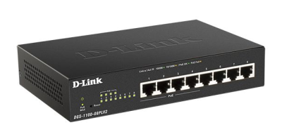 D-Link DGS-1100-08PLV2/A1A Настраиваемый L2 коммутатор с 8 портами 10/100/1000Base-T (4 порта PoE 802.3af/at, PoE-бюджет 80 Вт) фото в интернет-магазине Business Service Group