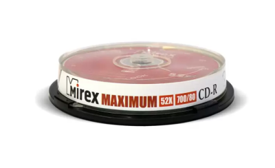 Mirex Диск CD-R 700 Mb, 52х, Maximum, Cake Box (10), (10/300) (201267) фото в интернет-магазине Business Service Group