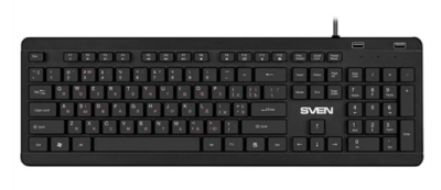 Клавиатура Sven KB-E5700H чёрная(104кл, USB-Hub*2, Slim, 12Fn,  островной тип кл.) фото в интернет-магазине Business Service Group