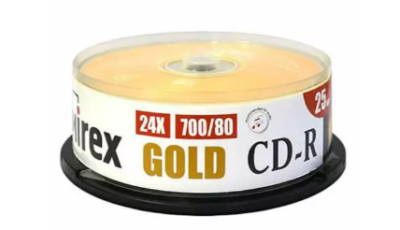 Mirex Диск CD-R 700 Mb, 24х, Gold, Cake Box (25), (25/300) фото в интернет-магазине Business Service Group