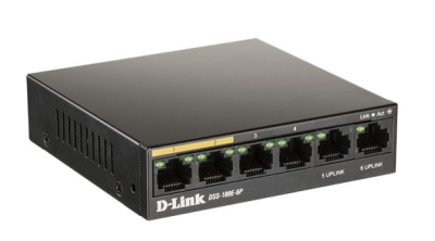 D-Link DSS-100E-6P/A1A Неуправляемый коммутатор с 6 портами 10/100Base-TX (4 порта PoE 802.3af/at, PoE-бюджет 55 Вт, дальность до 250 м) фото в интернет-магазине Business Service Group