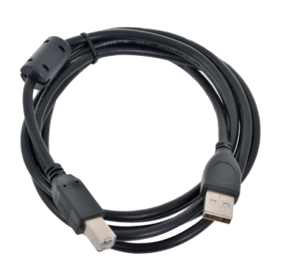 Bion Кабель интерфейсный USB 2.0 AM/BM, позолоченные контакты, ферритовые кольца, 1.8м, черный [BXP-CCF-USB2-AMBM-018] фото в интернет-магазине Business Service Group