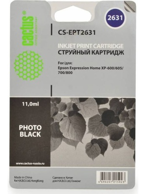 Картридж струйный Cactus CS-EPT2631 фото черный (11.6мл) для Epson Expression Home XP-600/605/700/800 фото в интернет-магазине Business Service Group