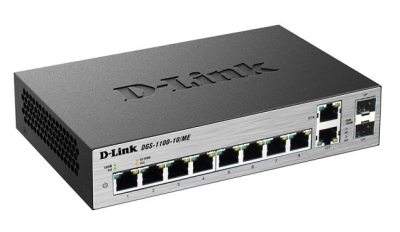 D-Link DGS-1100-10/ME/A2A Настраиваемый коммутатор 2 уровня с 8 портами 10/100/1000Base-T и 2 комбо-портами 100/1000Base-T/SFP фото в интернет-магазине Business Service Group