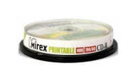 Mirex Диск CD-R 700 Mb, 48х, Cake Box (10), Ink Printable (10/300) (201458)