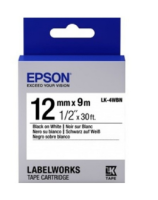 Epson Картридж с лентой C53S654021 Tape 12мм/9м, бел./черн.- LK4WBN