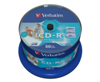 Verbatim  Диски CD-R  50 шт. Printable InkJet, 52-x 700Mb, Cake Box [43309/43438]