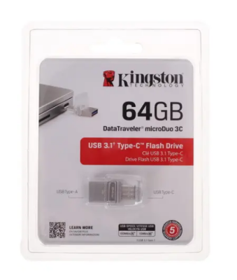 Kingston USB Drive 64Gb DTDUO3C/64GB {USB 3.0/3.1 + Type-C} фото в интернет-магазине Business Service Group