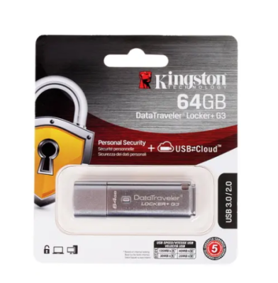 Kingston USB Drive 64Gb DataTraveler Locker+ G3 DTLPG3/64GB {USB3.0} фото в интернет-магазине Business Service Group