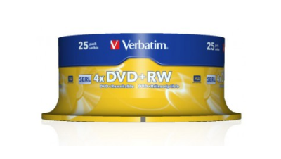 Verbatim  Диски DVD+RW , 4.7Gb 4-х , 25шт, Cake Box (43489) фото в интернет-магазине Business Service Group