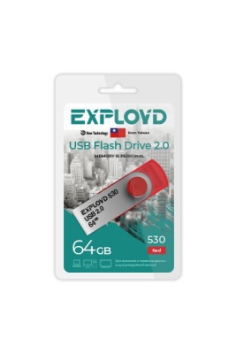 USB-флеш-накопитель EXPLOYD 530 64GB красный фото в интернет-магазине Business Service Group