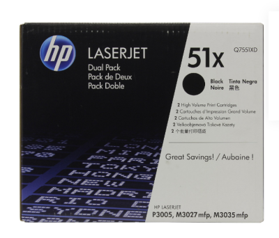 HP Q7551XD Картридж ,Black{LaserJet P3005/M3027mfp/M3035mfp, Black, 2-pack, (2 x 13000стр.)} фото в интернет-магазине Business Service Group