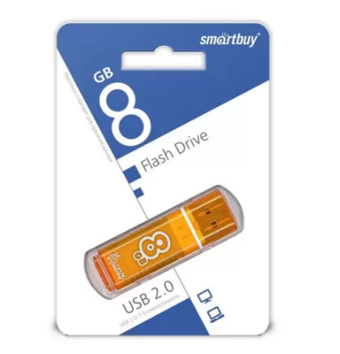 Smartbuy USB Drive 8Gb Glossy series Orange SB8GBGS-Or фото в интернет-магазине Business Service Group