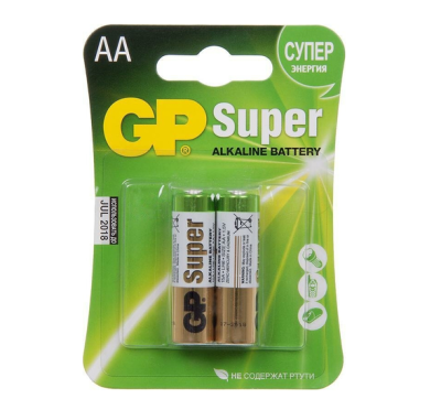 Батарея GP Super Alkaline 15A LR6 AA (2 шт. в уп-ке) фото в интернет-магазине Business Service Group
